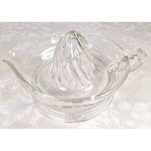 Vintage Hazel Atlas Clear Depression Glass Juice Reamer Citrus Juicer w/ Handle